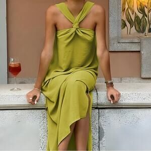 NWT REVOLVE & MINIMALIST lovers COMMENSE satin dress green S